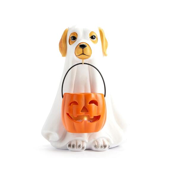 Ghost Dog & Jack O'Lantern LED Tabletop Home Decor Halloween NEW - Picture 4 of 6
